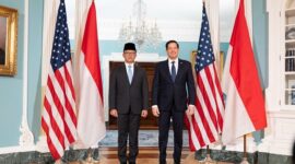 Menteri Luar Negeri RI, Sugiono dengan Menlu AS, Marco Rubio. (Dok. kemlu.go.id)